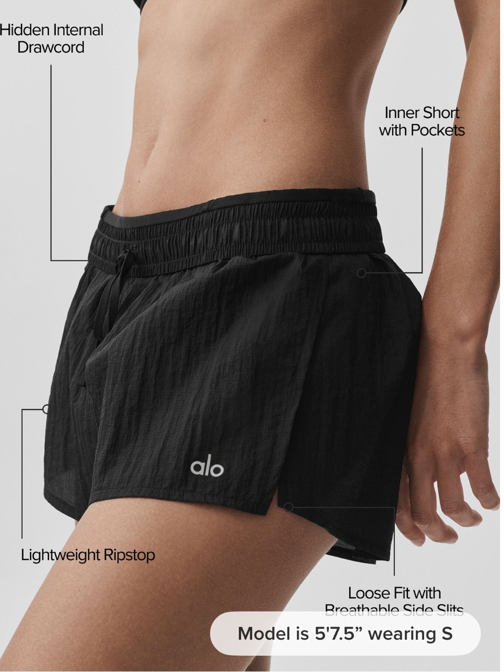 Mid-Rise Go Time Short - Black